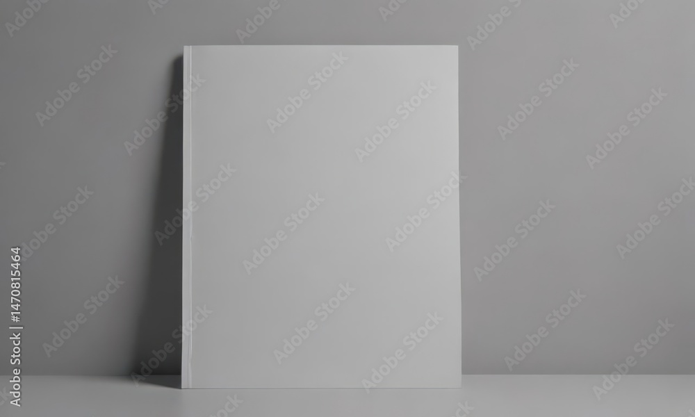 Grey background, blank magazine cover mockup for design , abstract, presentation Grey background, blank magazine cover mockup for design , abstract, presentation