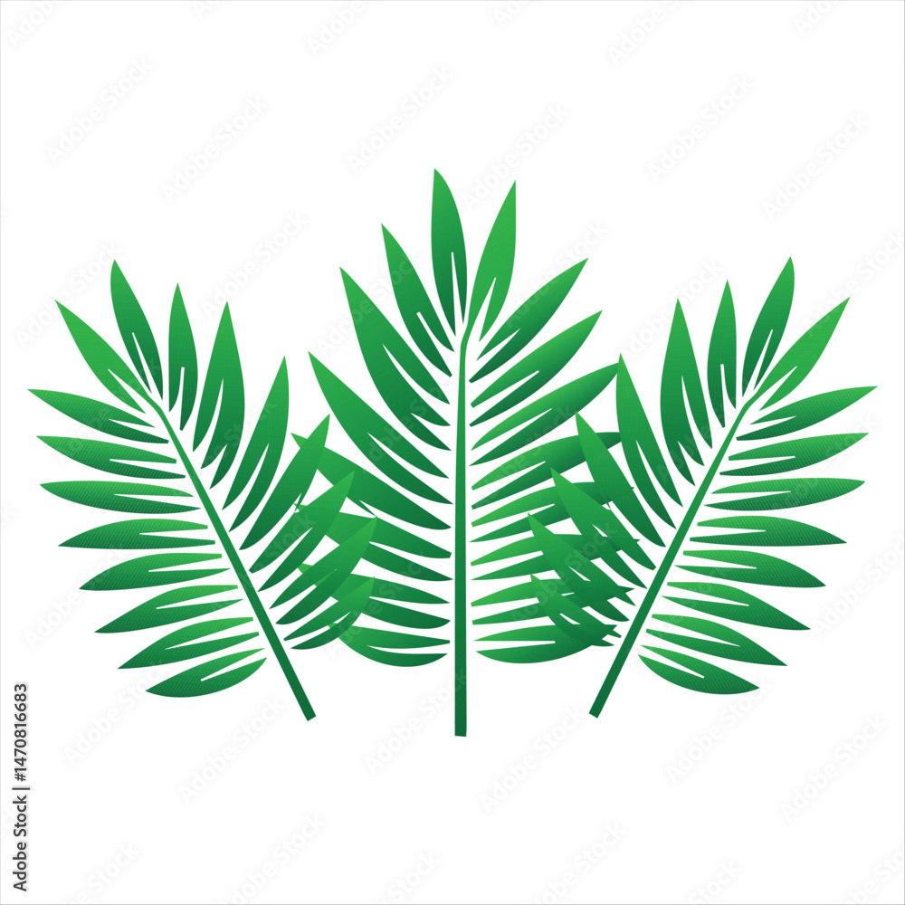 Decorative Tropical Plant Elements Decorative Tropical Plant Elements