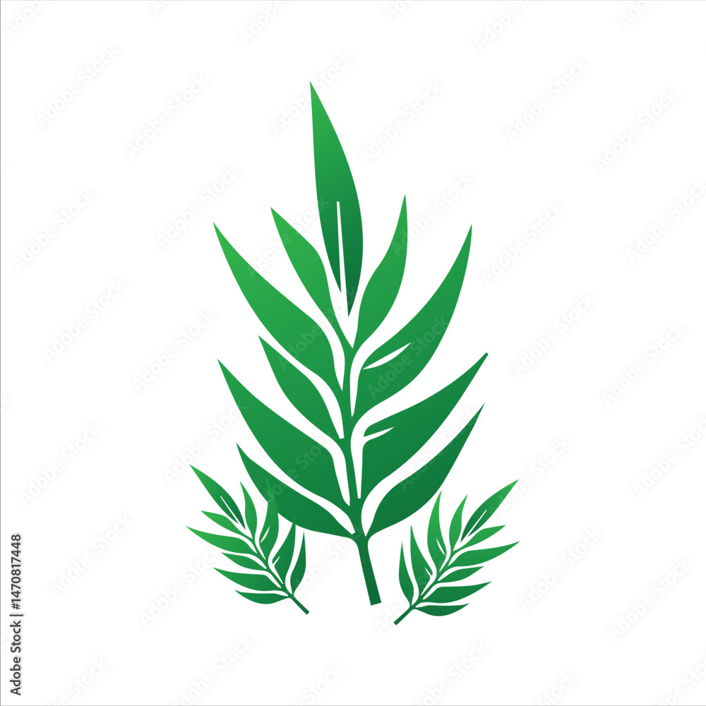 Naklejka premium Decorative Tropical Plant Elements