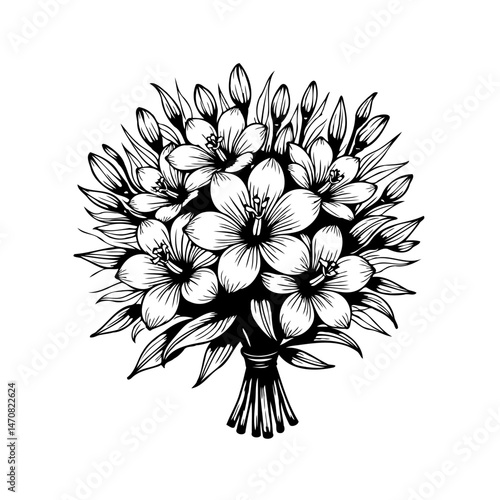 Elegant floral bouquet design with hand-drawn aesthetic for visual appeal