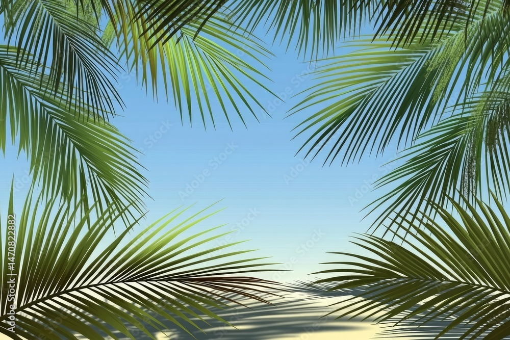 Naklejka premium Tropical Palm Leaves Frame