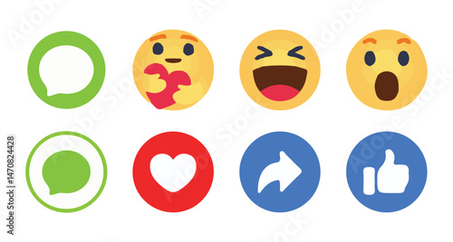 Thumbs up, like or heart, comment, share and follow, collection Button notification for social media.Repost, heart, like social icon. vector illustration eps 10.
