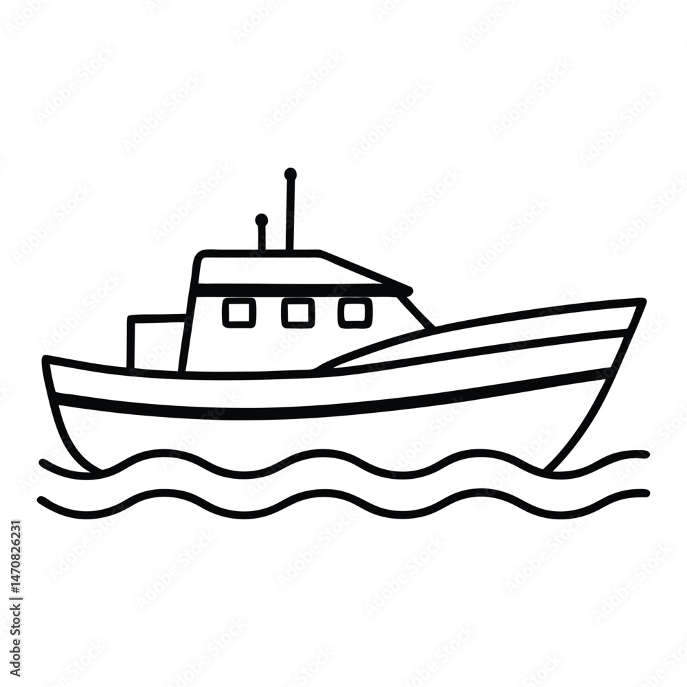 vector illustration of fishing boat vector illustration of fishing boat