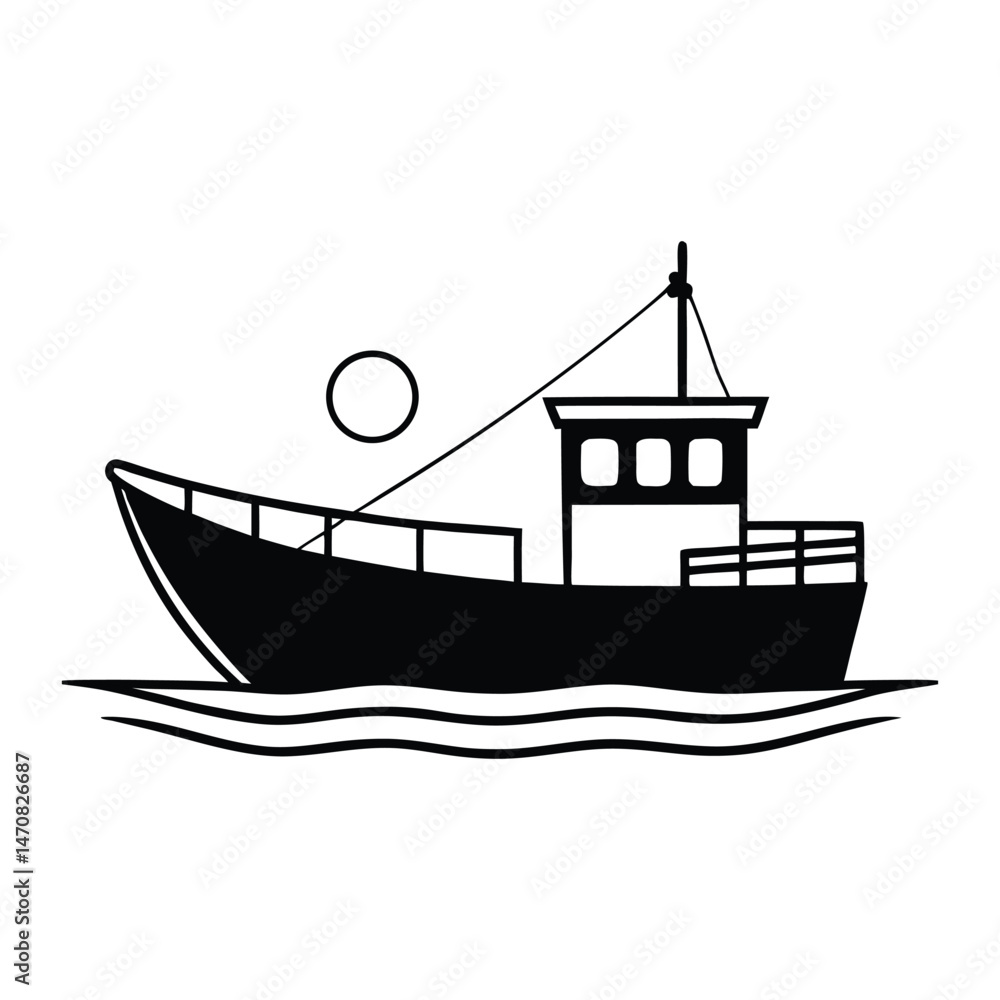 boat in the sea vector boat in the sea vector