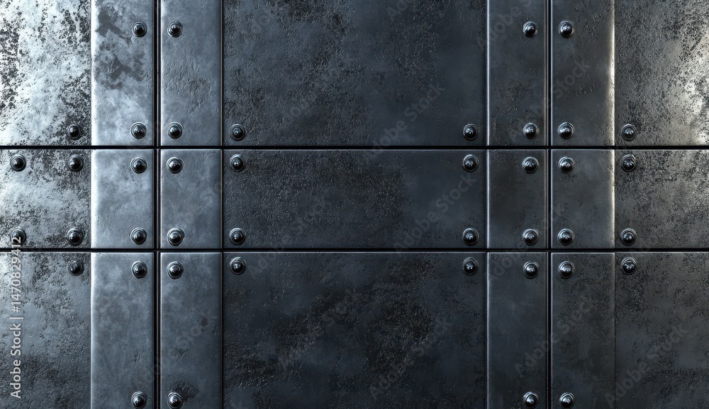 Fototapeta premium Rustic metal panels with rivets