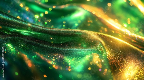 polished green hue holographic metallic Photography background