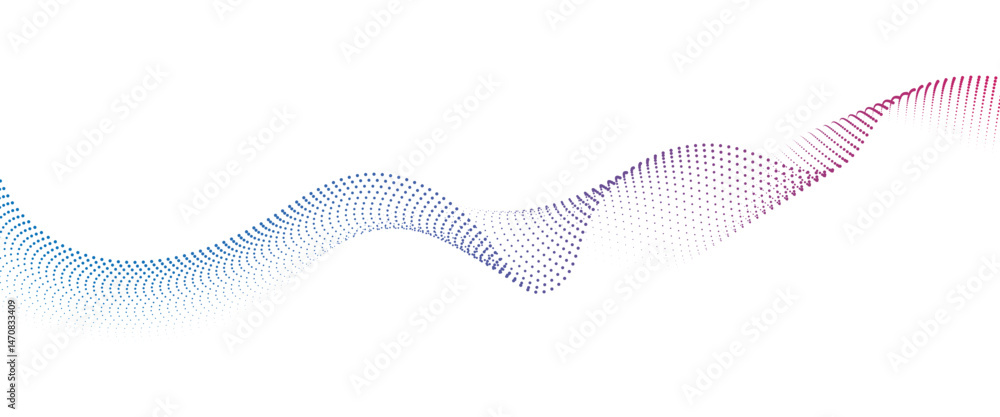 Flowing Dot Wave halftone gradient pattern on transparent background Flowing Dot Wave halftone gradient pattern on transparent background