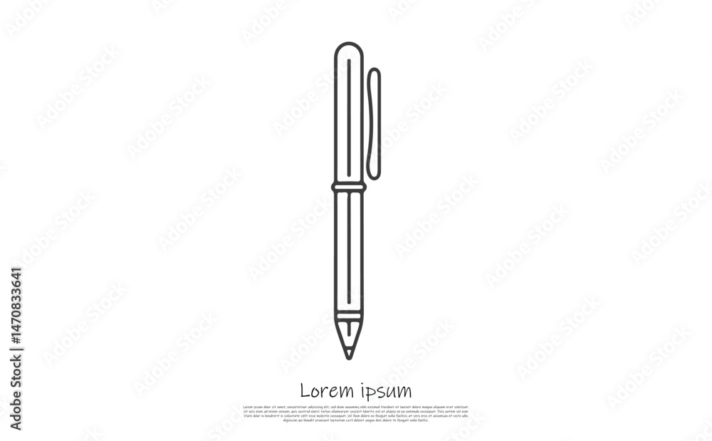 Detailed Line Art Pen Tool Icon with Transparent Background Stock Detailed Line Art Pen Tool Icon with Transparent Background Stock