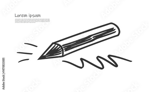 Pencil Drawing Doodle, Hand Drawn Pencil Sketch With Transparent Background