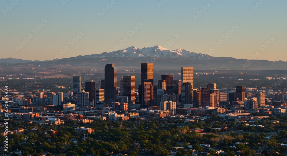 Fototapeta premium City Skyline and Mountain