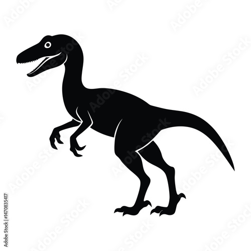 Velociraptor Dinosaur Vector Silhouette