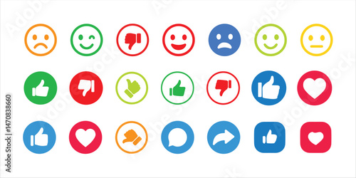 Like, Share, comment and love icon button, social media vector.love and heart icon , comment icon , repost and share icon button. vector illustration eps 10.