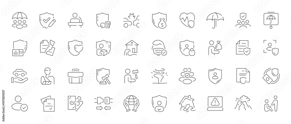 Assurance and Protection Icons Safeguarding Various Aspects Assurance and Protection Icons Safeguarding Various Aspects