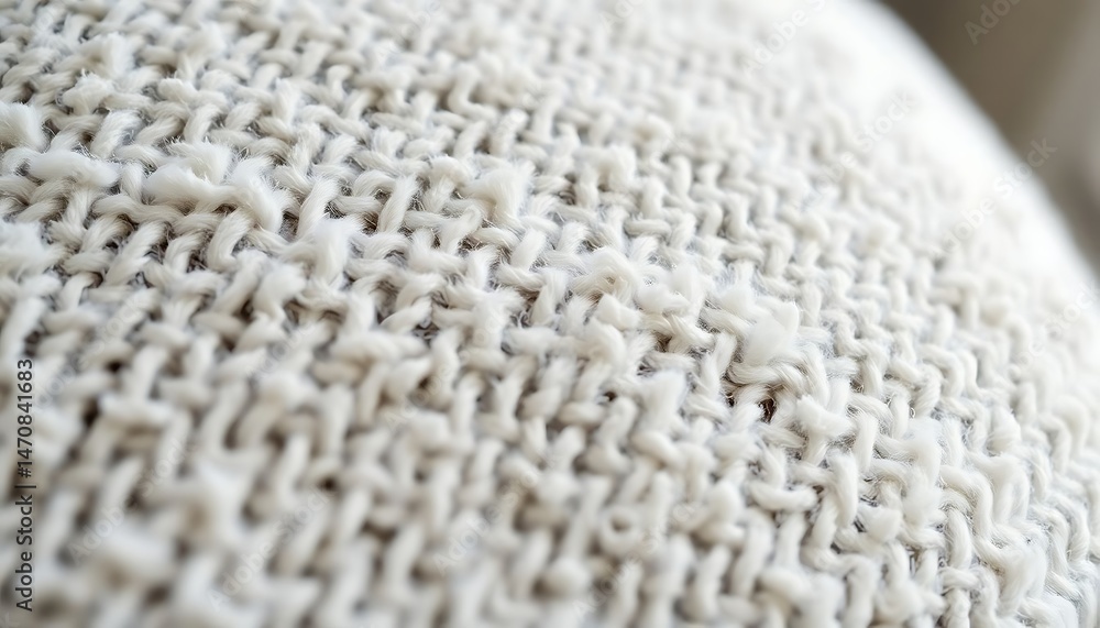 close up of a white knitted pillow close up of a white knitted pillow