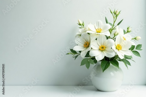 Wallpaper Mural Elegant white flower arrangement on pristine backdrop, nature, pure, flowers Torontodigital.ca