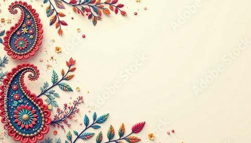 Wallpaper Mural Subtle paisley motifs on soft cream background , wallpaper, decor, paisley Torontodigital.ca