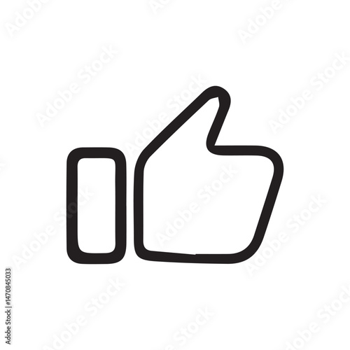 Thumb up icon.Thumb up line vector icon isolated on transparent background. like icon sign. vector illustration eps 10.