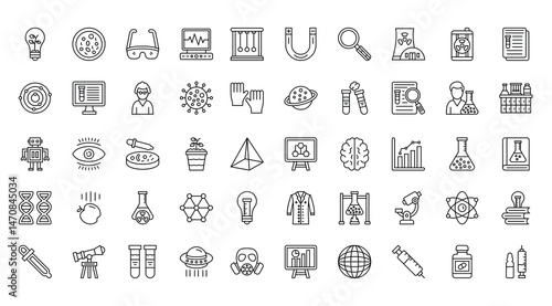 Science iconography Lab equipment and more