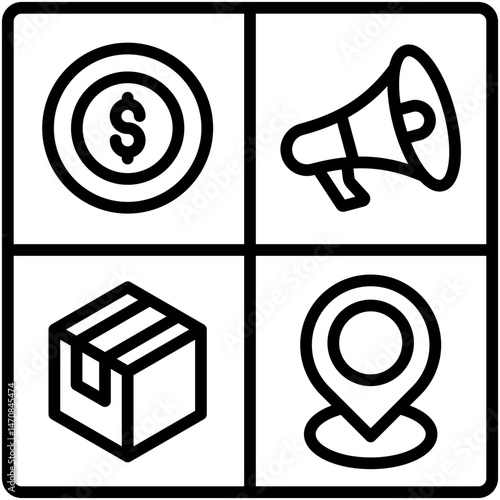 Marketing Mix Icon