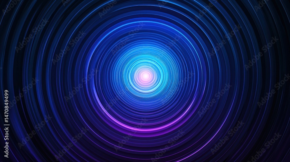 Ethereal Circular Pattern of Blue and Purple Light Waves Effect Ethereal Circular Pattern of Blue and Purple Light Waves Effect