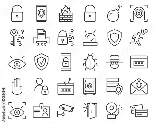 Cybersecurity icons digital safety measures