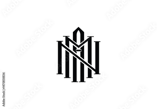 Elegant Interwoven Monogram Logo – Black Letter Design on White Background