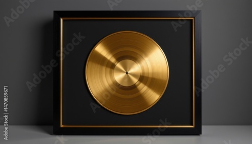 Award ceremony celebrating music achievements recording studio image display modern environment close-up view gold record concept photo