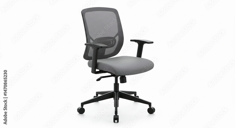 3D modern ergonomic office chair in black and gray, isolated on white background 3D modern ergonomic office chair in black and gray, isolated on white background