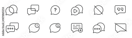 Conversational icons chat bubbles with symbols