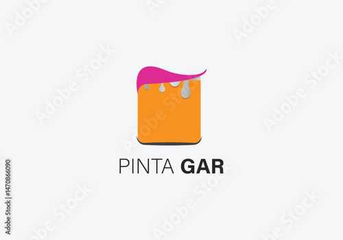 Pinta Gar Logo – Creative Paint Drip Design with Bold Colors