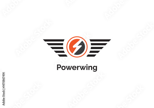Powerwing Logo Design – Winged Electric Bolt Symbol for Energy & Tech Brands