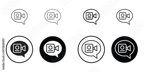 Icons showing video call message bubbles