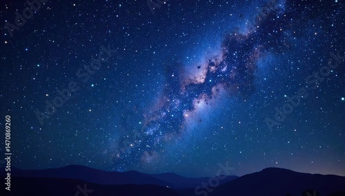 Starry night sky with bright constellation, celestial, zodiac sign , firmament, stardust