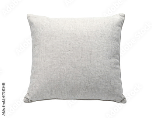 Soft Linen Floor Cushion on empty white background 