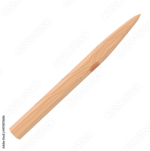 Wooden Stake Illustration Isolated on White Background