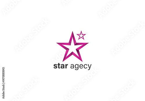 Star Agency Logo – Pink Star Duo Design for Creative Branding