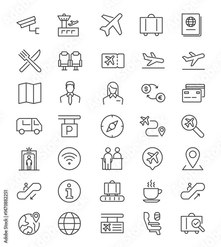 Airport journey Iconography for travelers