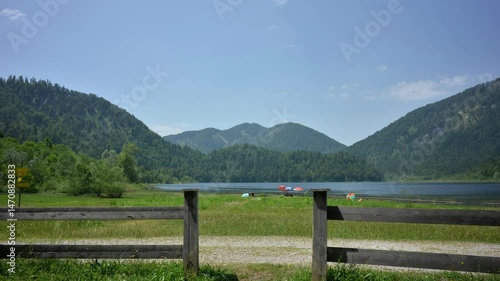 timelapse of lake Weitsee at Chiemgauer alpen nature reserve, bavaria, germany