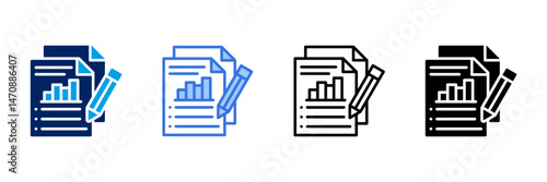 Summary Icon Set Different Style Collection  