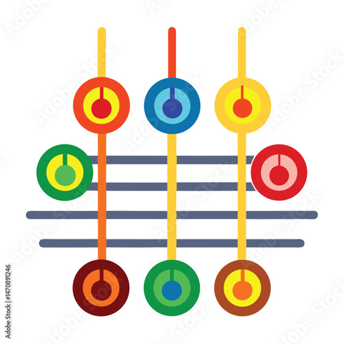 Six Classic chord arranged on white background