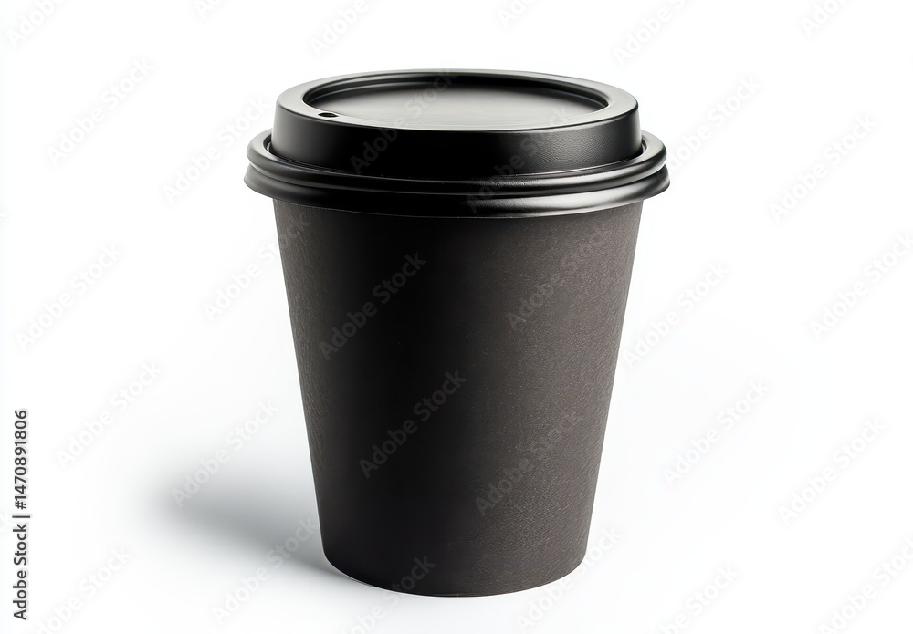 Black disposable coffee cup Black disposable coffee cup