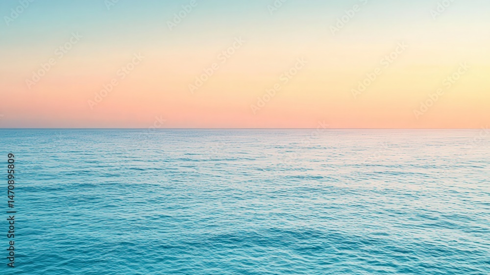 Obraz premium Peaceful Ocean Sunrise With Pastel Sky and Calm Turquoise Waters