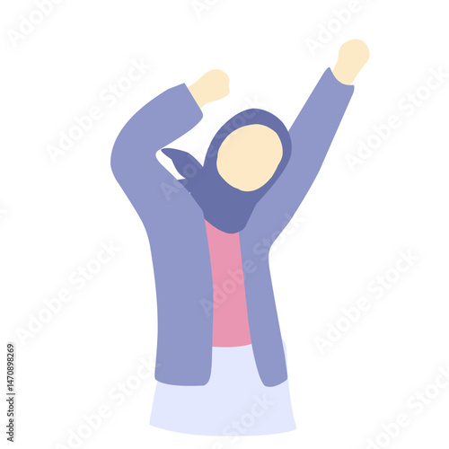 illustration girl wearing hijab