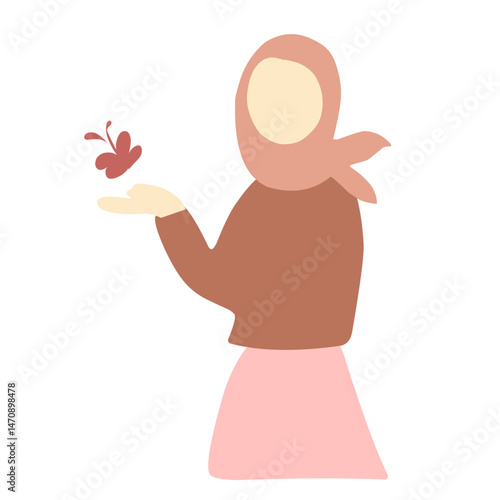 illustration girl wearing hijab
