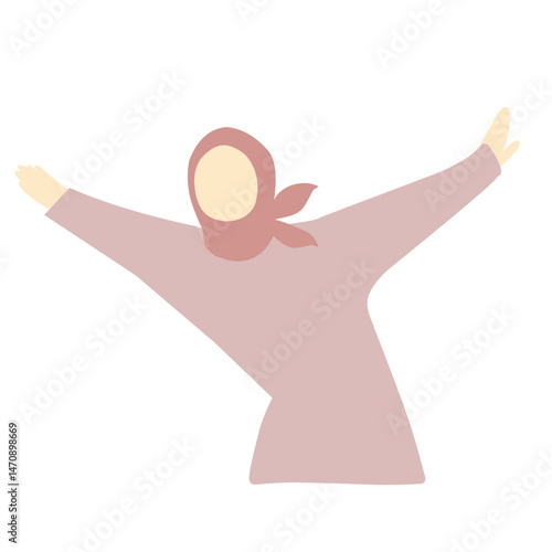 illustration girl wearing hijab