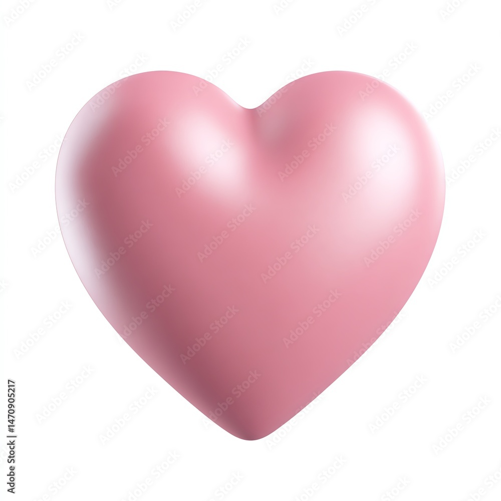 A Delicate Pink Heart, Smooth and Soft, Against a Pure White Background. A Symbol of Love and Affection. A Delicate Pink Heart, Smooth and Soft, Against a Pure White Background. A Symbol of Love and Affection.