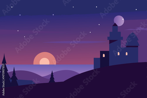 castle in the moonlight