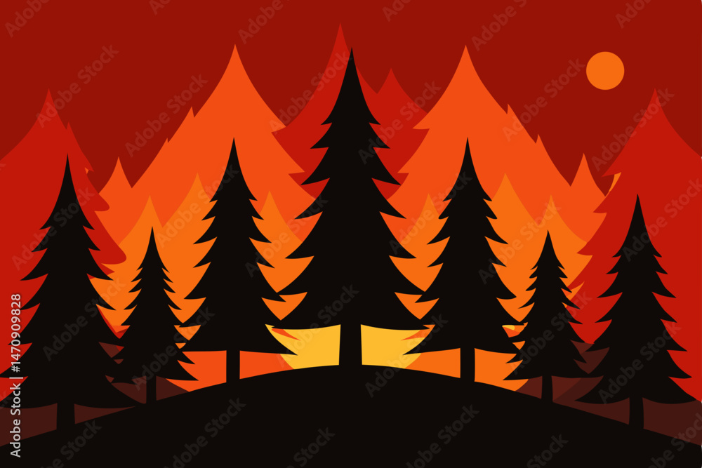 Obraz premium winter landscape with trees and mountains
