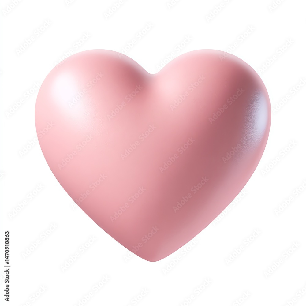 A Delicate Pink Heart, Smooth and Soft, Against a Pure White Background. A Symbol of Love and Affection. A Delicate Pink Heart, Smooth and Soft, Against a Pure White Background. A Symbol of Love and Affection.
