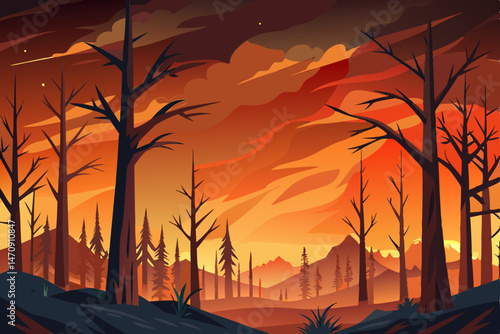 sunrise in the forest